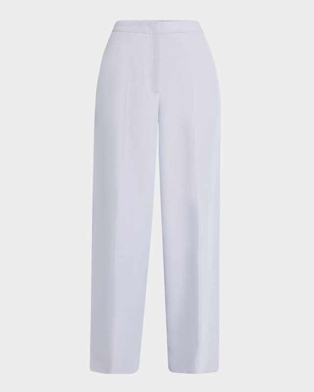Viscose-Linen Straight Trousers